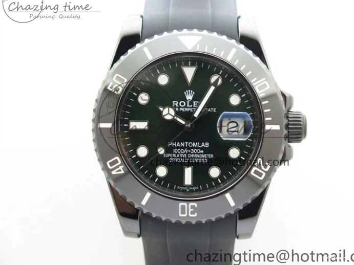Edition SA3135 Black Black Green Strap Rubber Submariner Best 5GF Ceramic Dial on 40mm 0425